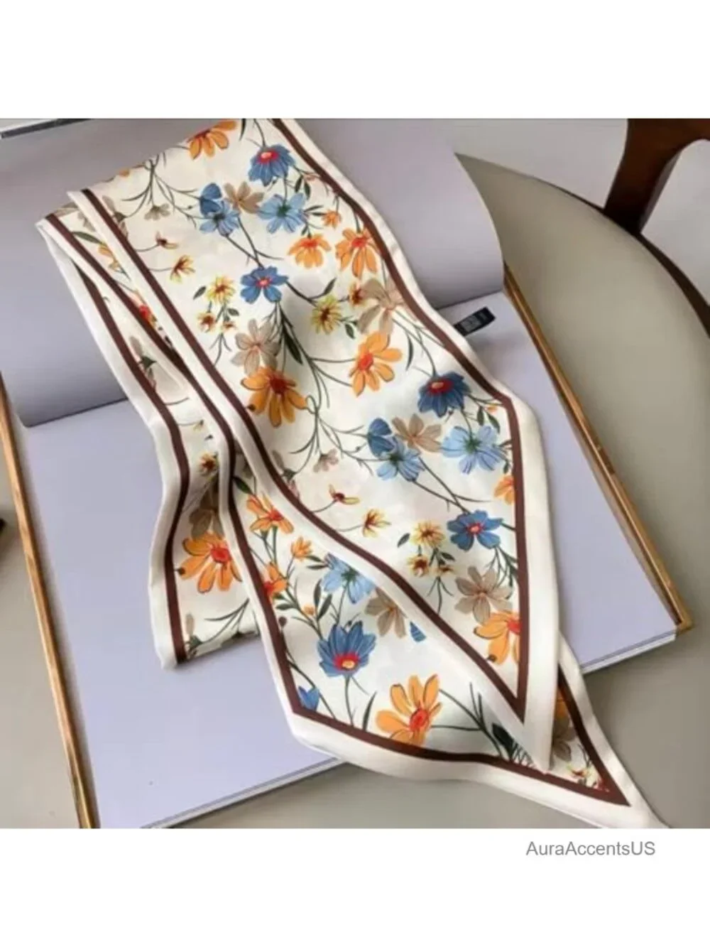 Silky Hair Scarf for Women, Long Ribbon Headband, Multi-Use Neck Scarf